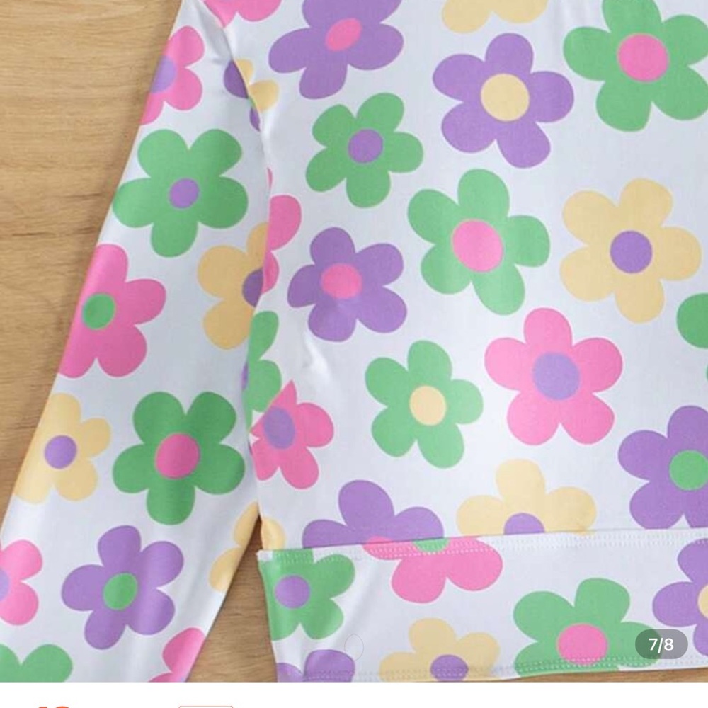 SHEIN Floral Long Sleeve Bikini Set - White, Purple, Green, Pink brand new - Picture 6 of 12